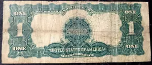 1899 US $1 MAJOR ERROR OFF CENTER BLACK EAGLE SILVER CERTIFICATE RARE - Picture 1 of 2