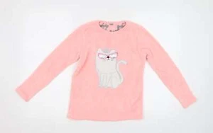 Primark Girls Pink Polyester Blend Top Pyjama Top Size 10-11 Years - Cat - Picture 1 of 12