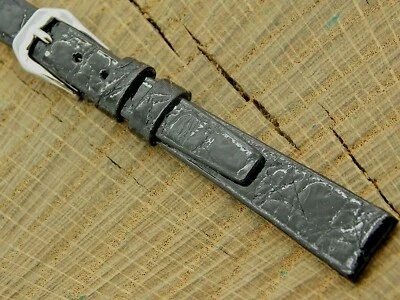 Nuevo de Lote Antiguo Stylecraft Vintage 11mm Negro Cocodrilo Correa Tono Plateado Hebilla Sin Usar Foto 1 de 4