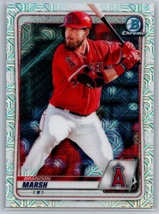 2020 Bowman Chrome Prospects Mojo Refractor BCP-166 Brandon Marsh - Picture 1 of 2