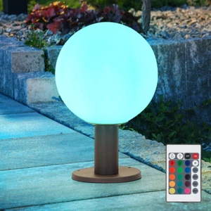 Außenleuchte Kugellampe Sockelleuchte RGB LED Fernbedienung dimmbar Stehleuchte - Bild 1 von 12