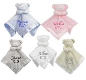 PERSONALISED Pet Name Dog Puppy Scent TAGGY COMFORTER BLANKET Bed Training Toy - Picture 1 of 6