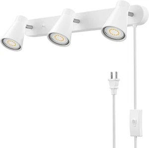 Plug in Track Lighting, 3 Light Track Lighting Fixture, Modern Ceiling Spotlight - Picture 1 of 7