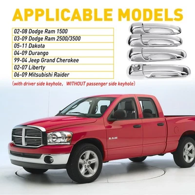 Chrome Door 4x For Handle Dodge Dakota Ram Durango Jeep Grand Liberty Mitsubishi - Изображение 1 из 4