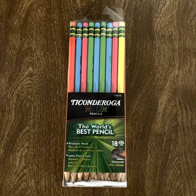 Lápices de madera preafilados Ticonderoga Neon Soft #2, 18 unidades, NUEVOS (851) Foto 1 de 4