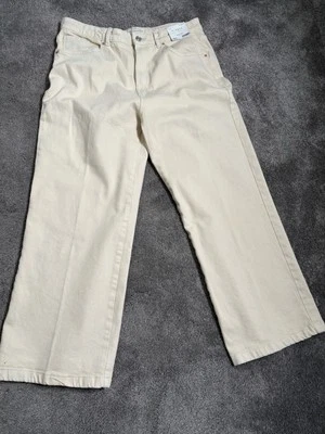 Ladies wide leg jeans, size 16, short length,  cream/buttermilk - Image 1 of 4
