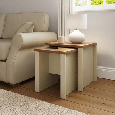 Lancaster Nesting Tables coffee, lamp end cabinets living room Bedroom Cream