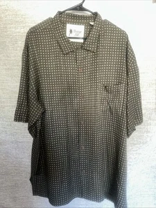 Men’s Vintage Silk Olive Green Button Down Shirt Size XXL - Picture 1 of 4