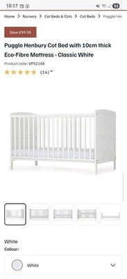 New Easy To Assemble Cot With Upgraded Hyper Allergenic Mattress And Safety Nets - Image 1 of 4