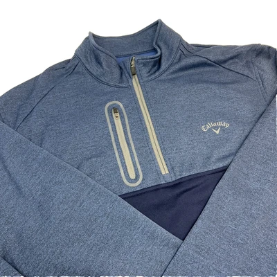 Top de golf Callaway 1/4 cremallera manga larga para hombre XL chaqueta dos tonos azul Foto 1 de 4