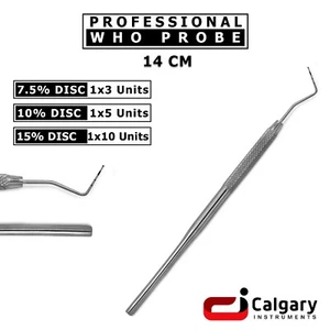 WHO Probe Periodontal Probes UNC15, CP11-12, William, Sickle Scaler CE - Picture 1 of 3