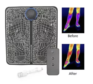 19 Levels EMS Foot Massager Mat Pad Portable Foot Massage Mat + Remote - Picture 1 of 3