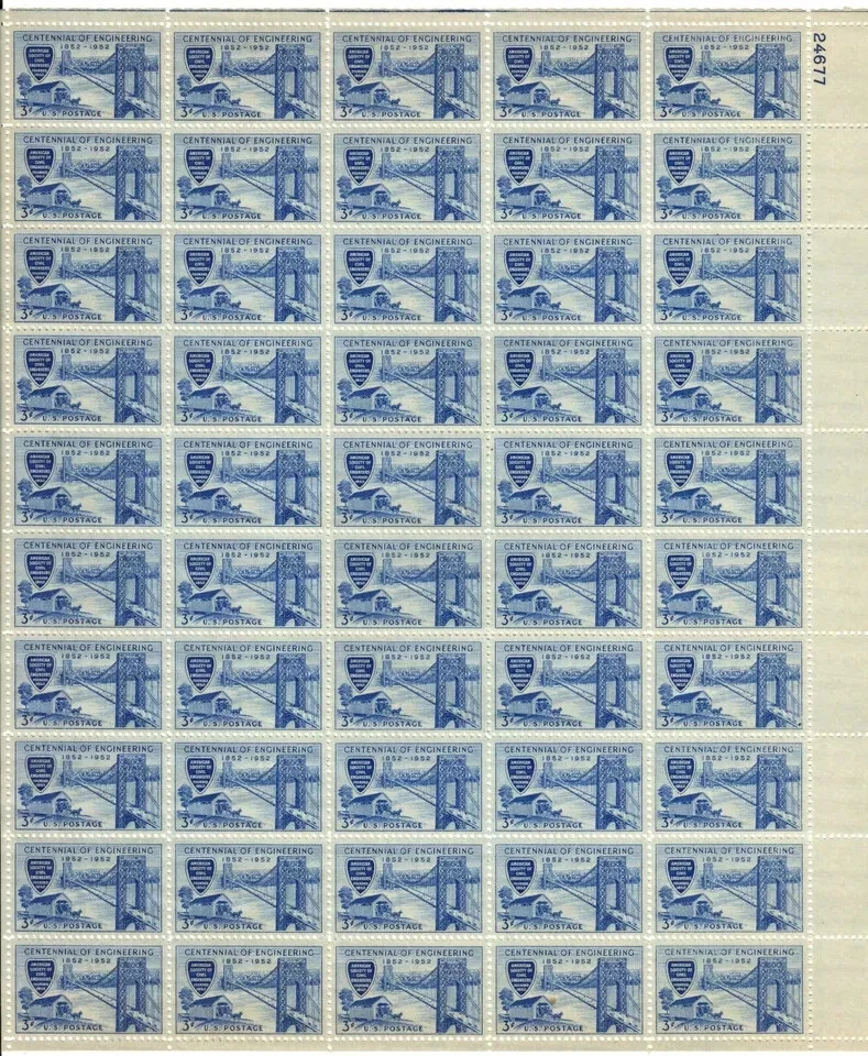 Scott #1012 3¢ Engineering Centennial MNH Free US Shipping - Image 1 of 1
