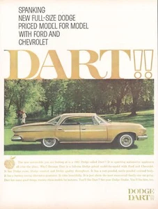 1961 Dodge Dart Sedan Vintage Print Ad Gold Field Trees Country Wall Art Photo - Picture 1 of 1