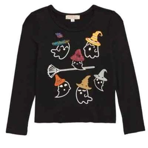 TRULY ME by SARA SARA Glow in the Dark Ghost Print Long Sleeve Tee (6) Halloween - Picture 1 of 5