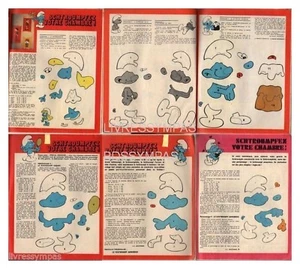 1971 DOKUMENT (Ref. Ips 1747) DECOUPAGE LES SCHLROUMPFS 6 Seiten - Bild 1 von 1