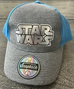 Disney Berkshire Fashions Star Wars Kids Blue & Grey Adjustable Snapback Hat NEW - Picture 1 of 1