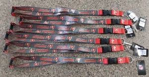6 (Six) Tampa Bay Buccaneers Lanyard Key Ring Keychain w/ Safety Clip - Picture 1 of 2