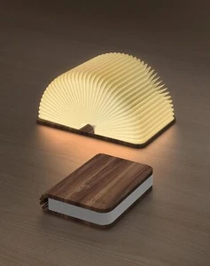 Mini 3 Colors Wooden Folding Book USB-C Rechargeable Light Lamp - Picture 1 of 8
