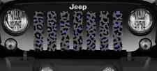 Gray & Purple Leopard Print Grille Insert Radiator Protectant Mesh For Jeep JK