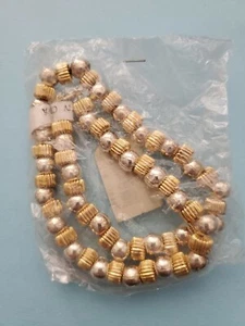 Silver / Gold Color Beaded Choker Style Adjustable Necklace - Picture 1 of 4