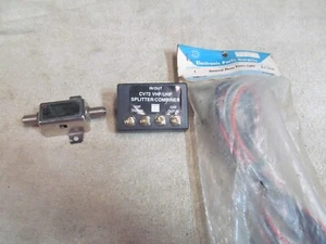 RADIO SHACK IN-LINE TV ANTENNA SIGNAL AMPLIFIER & SPLITTER, PHONO POWER CABLE. - Picture 1 of 6