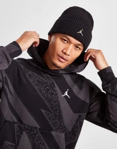 NEW NIKE HOH AIR MICHAEL JORDAN AJ FLIGHT BLACK BEANIE HAT CAP BULLS JUMPMAN MEN - Picture 1 of 8