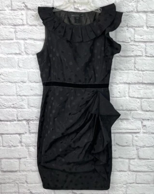 Vestido Marc by Marc Jacobs Negro Lunares Bodycon Mezcla Seda Volantes Talla 6 Foto 1 de 4