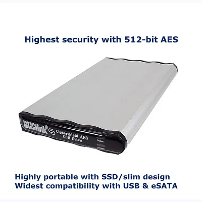 DSX-1TSDG2 1TB SSD USB 3.2 Gen 2/eSATA CipherShield 512-bit AES FIPS 140-2 $Sale - Image 1 of 4