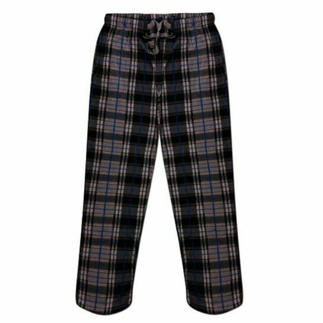Pantalones de pijama de franela para hombre, pantalones de invierno de  franela de algodón, a cuadros, suaves, cálidos, pantalones de dormir con  cordón