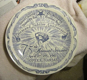 Placa de vidrio Kansas Eastern Star 17 - 19 1951 McMichael Kopper Gough - Imagen 1 de 2