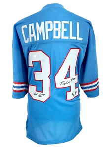 EARL CAMPBELL Signed Custom Blue Jersey with TYLER ROSE Inscription!! PSA COA - Picture 1 of 4