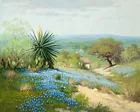 Texas Bluebonnets Oil Painting Giclee Art Printed on canvas L3480