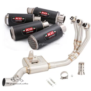 Tubo de cabezal delantero de escape de carbono sistema completo para Triumph Trident 660 2021-2023 - Imagen 1 de 10
