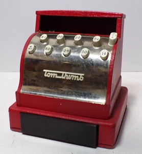 Tom Thumb Cash Register Vintage Red Tin Metal Toy 8" 121124WT3 - Picture 1 of 6