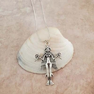 Goddess Lilith Inanna Pendant Necklace 18" Silver Plated Snake Jewelry - Picture 1 of 9