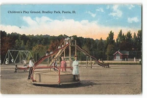 Children's Play Ground, Bradley Park, Peoria, ILL VTG Postcard SK1. - Picture 1 of 2
