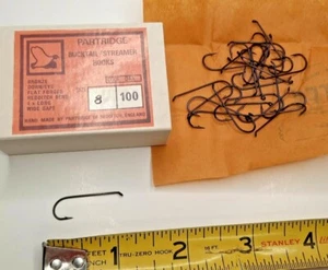 Partridge Hooks D4A Bucktail Streamer 4X Long Wide Gape 6, 8, 14 Fly Tying Hooks - Picture 1 of 8