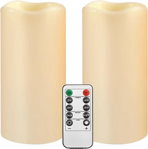 Large Outdoor Waterproof Flameless Candles with Remote ControlD3 X H5.5 Bat - Picture 1 of 7