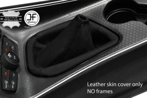 BLACK STITCHING MANUAL SMOOTH LEATHER SHIFT BOOT FOR DODGE CHALLENGER 2015-2019 - Picture 1 of 2