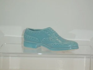 French Shriner Salesman Shoe Sample Ceramic Blue Wingtip 1950's Excellent Cond. - Picture 1 of 4