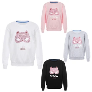 Kids Girls Sweatshirts Cartoon Printed Tops Birthdays T-Shirt Winter Pullover - Picture 1 of 29