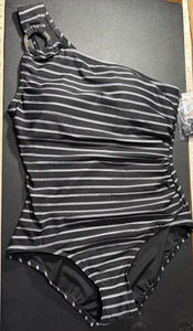 Michael Kors NWT One-Shoulder One-Piece Swimsuit Size 12 - Picture 1 of 7