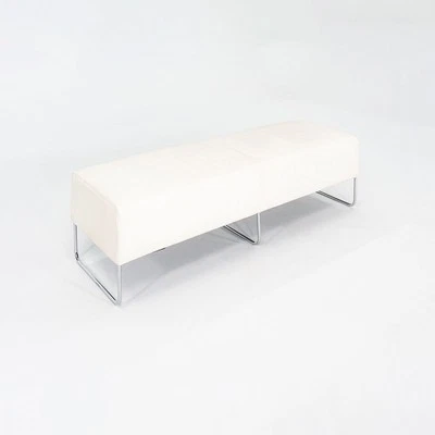 Banco de equilibrio de la década de 2000 de Jeffrey Bernett para diseño Bernhardt en cuero blanco 63" Foto 1 de 4