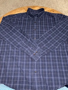 Eddie Bauer Men's Plaid Blue Button-Shirt, Large, Long-Sleeve, Cotton - Picture 1 of 4