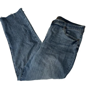 Kut From The Kloth Rena High Rise Straight Leg Denim Blue Jeans Distressed 16 - Picture 1 of 8