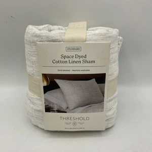 Threshold Standard/Queen Space Dyed Cotton Linen Sham Light Gray - Picture 1 of 5