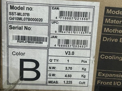 Silverstone SST-ML07B (Black) Slim Mini-ITX HTPC Gaming Case In Box - Image 1 of 4