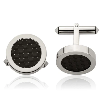 Titanium Black Carbon Fiber Cufflinks - Image 1 of 4
