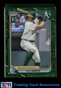 2024 Bowman Draft #BDC-56 Nick Kurtz Chrome Green Grass Refractor #/99 - Picture 1 of 2